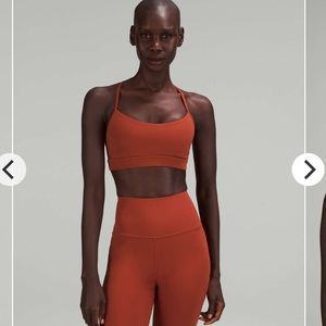 Lululemon Flow Y Nulu Bra Light Support size 6 in cayenne